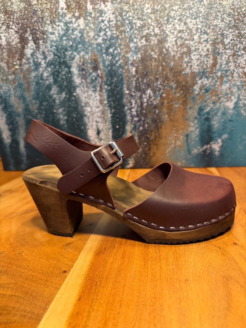Lotta From Stockholm Brown Leather Clog Sandals